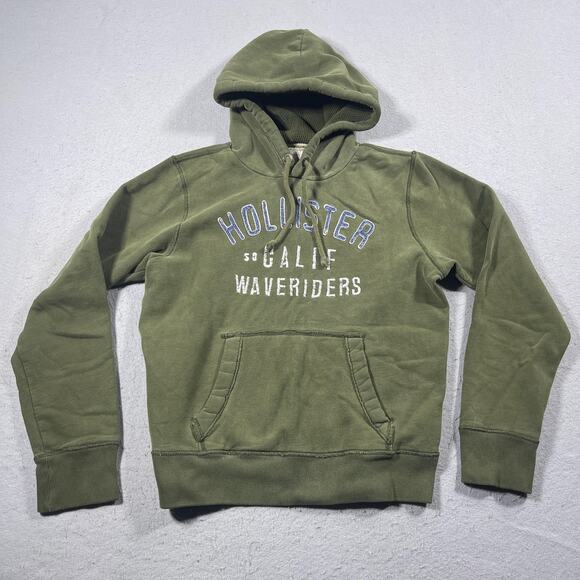 Hollister Hoodie Mens Medium Calif Waveriders Pullover Sweatshirt Cotton Blend - Picture 1 of 10